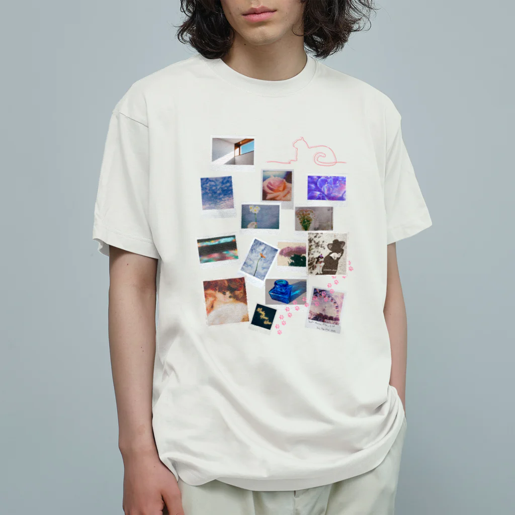 𝙈𝙊𝙈𝙊'𝙨 𝙎𝙝𝙤𝙥のMOMOとコラージュ Organic Cotton T-Shirt