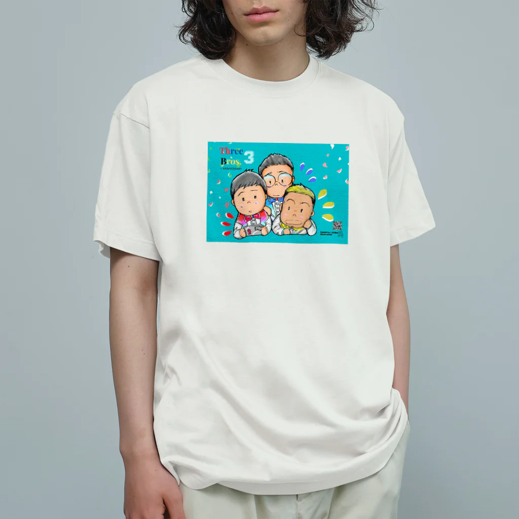 TOMMY★☆ZAWA　ILLUSTRATIONの三兄弟。記念日。 オーガニックコットンTシャツ