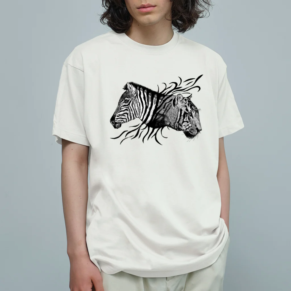 ZIGZIG CIDER GRAPHICのシマのウマトラ オーガニックコットンTシャツ