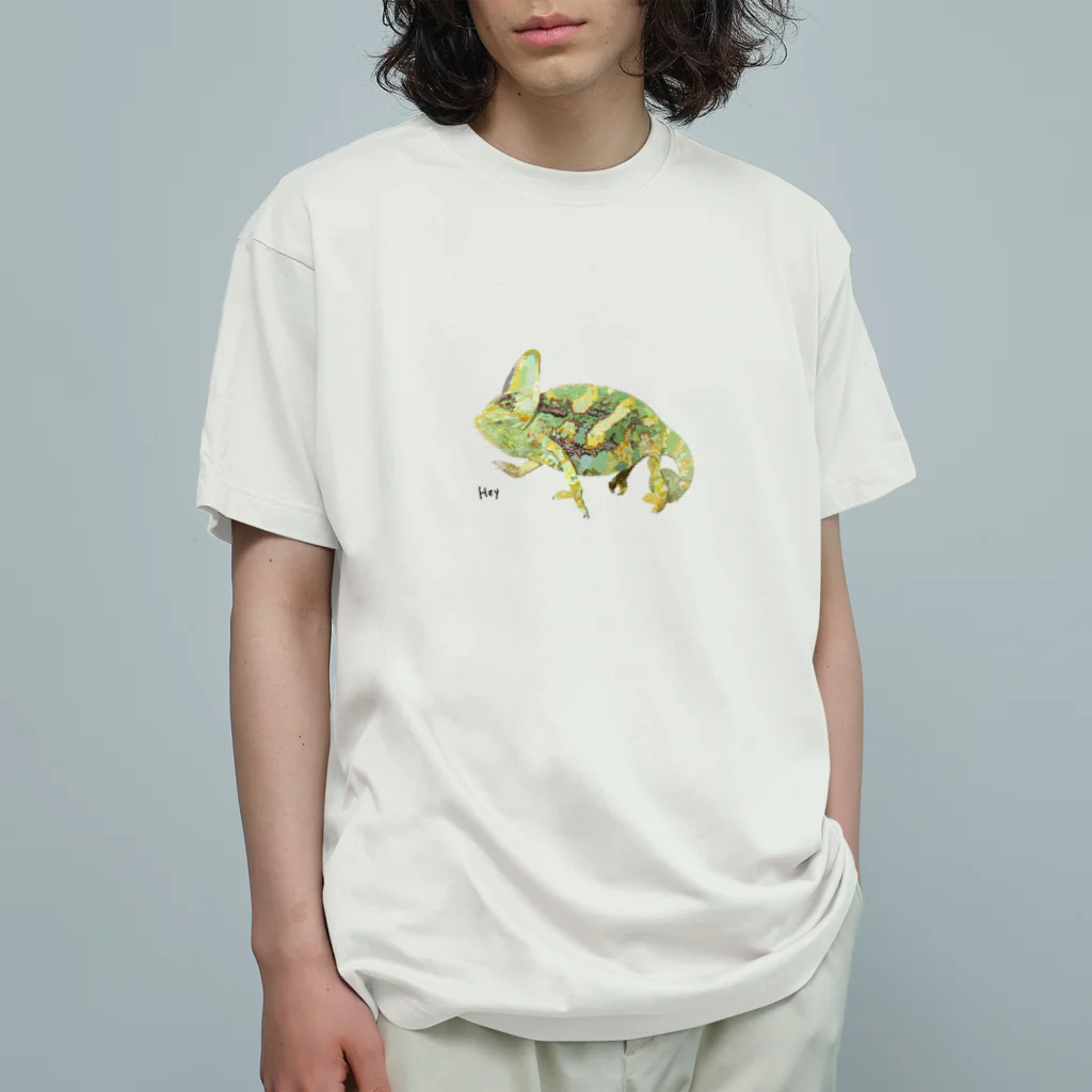 LEOLEOの挨拶をするエボシカメレオン Organic Cotton T-Shirt