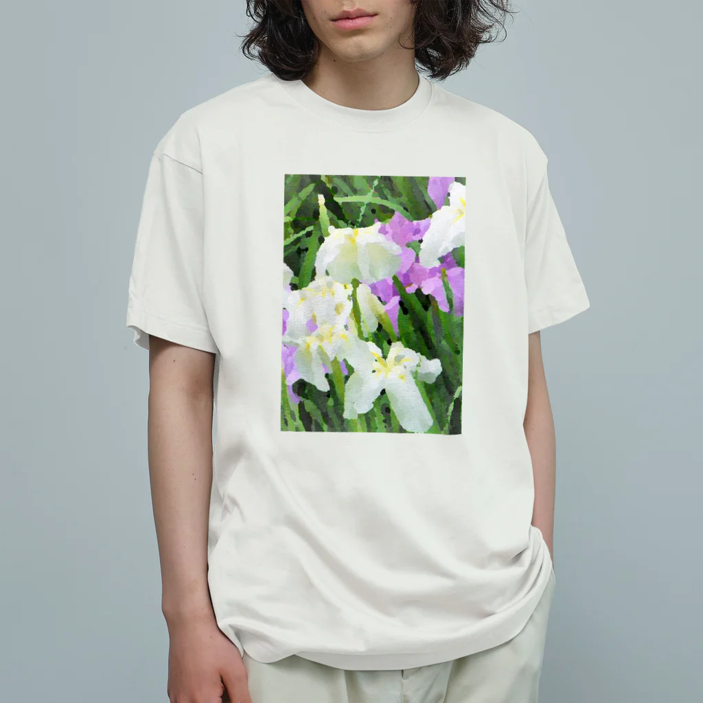 Hanamusubi001の花菖蒲 オーガニックコットンTシャツ