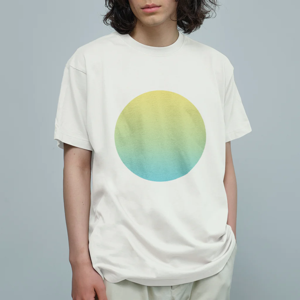 すずめのいろの【日本の伝統色・冬】枯草色〜白群グラデーション　まる Organic Cotton T-Shirt