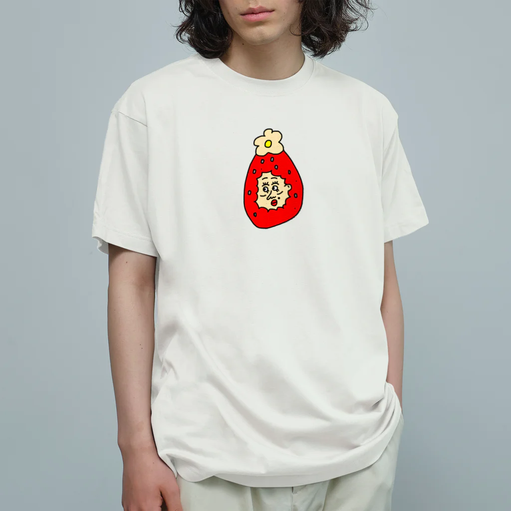 へんてこのいちごマン オーガニックコットンTシャツ