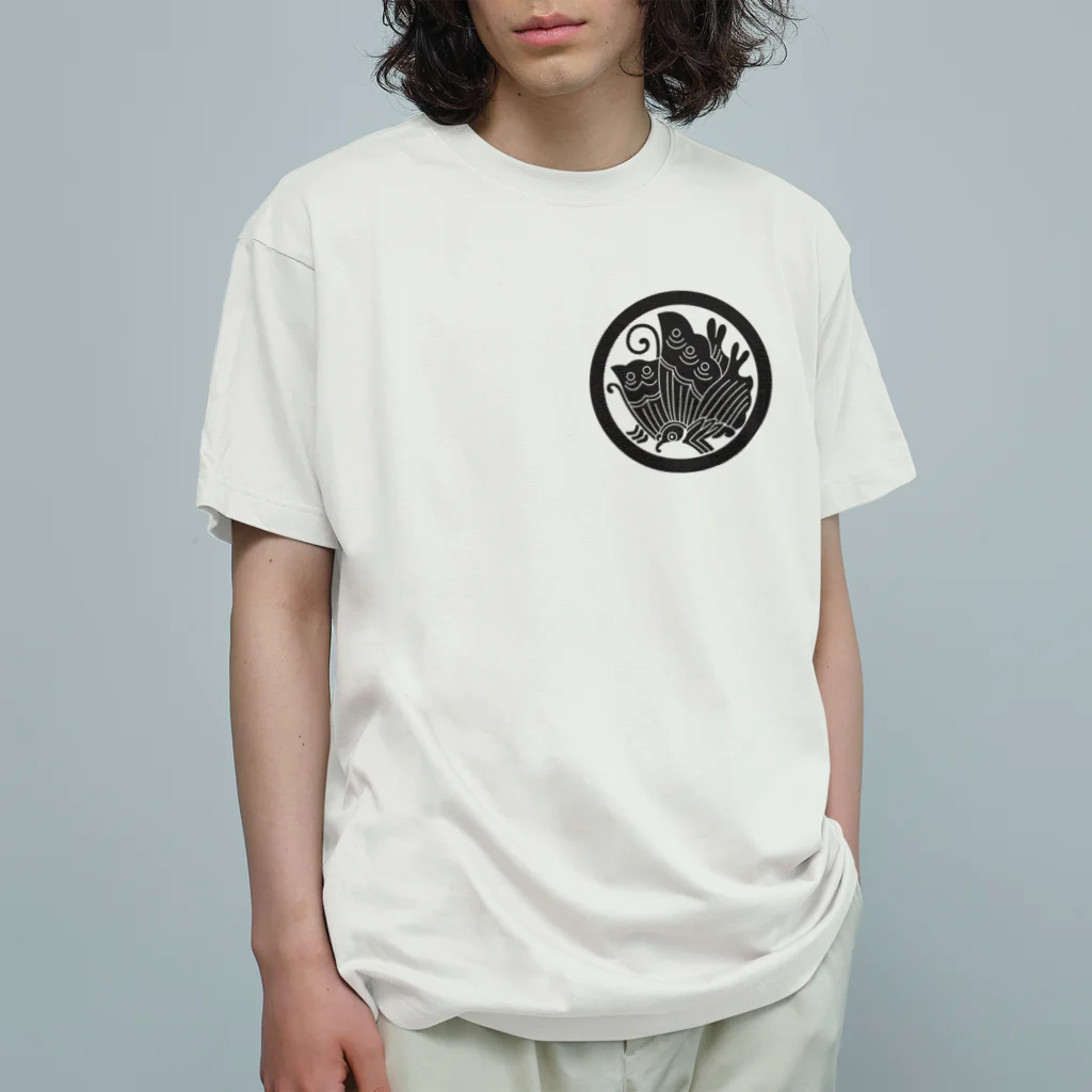 CIPANGOの【家紋】揚羽蝶（ブラック） オーガニックコットンTシャツ