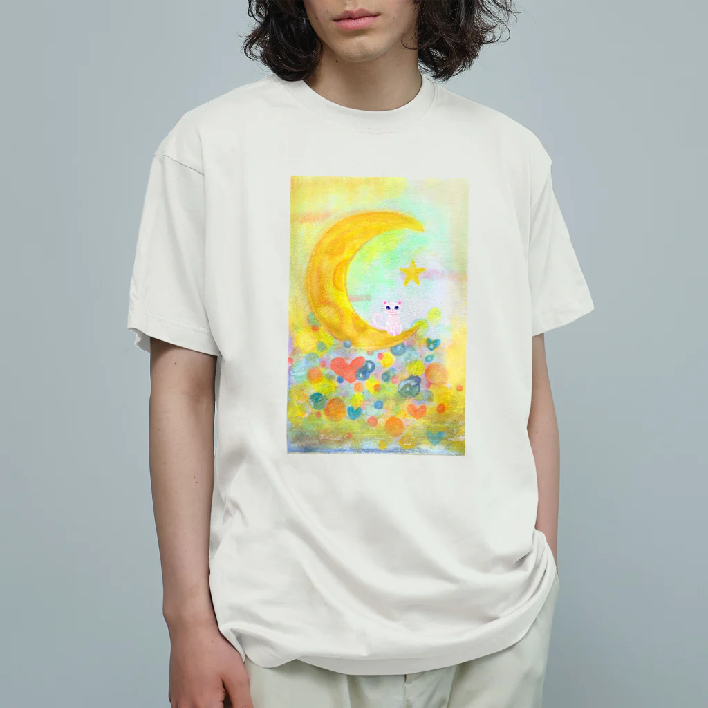 Esassy shopの月の夢猫 Organic Cotton T-Shirt