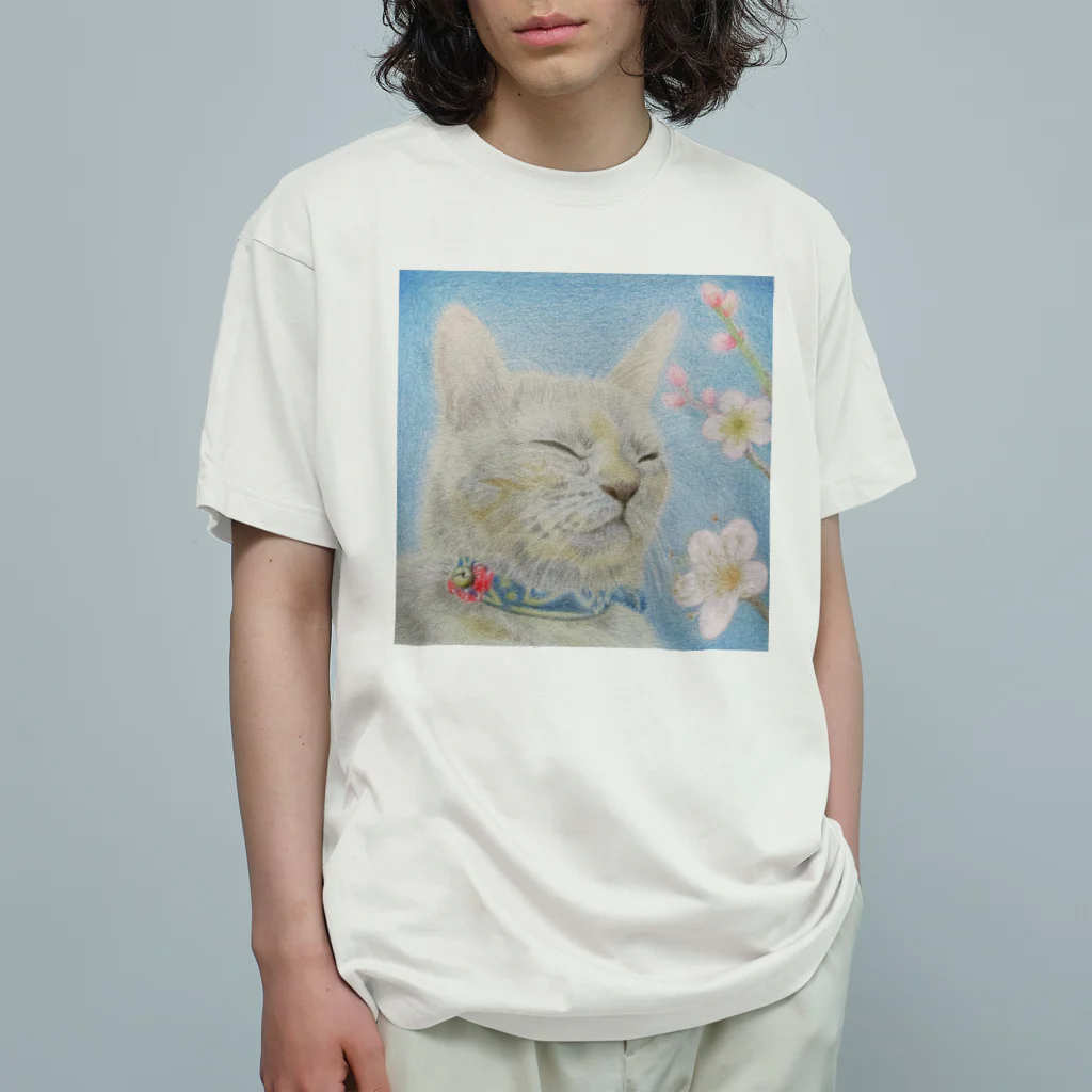 理絵のねこ ぬくぬく オーガニックコットンTシャツ