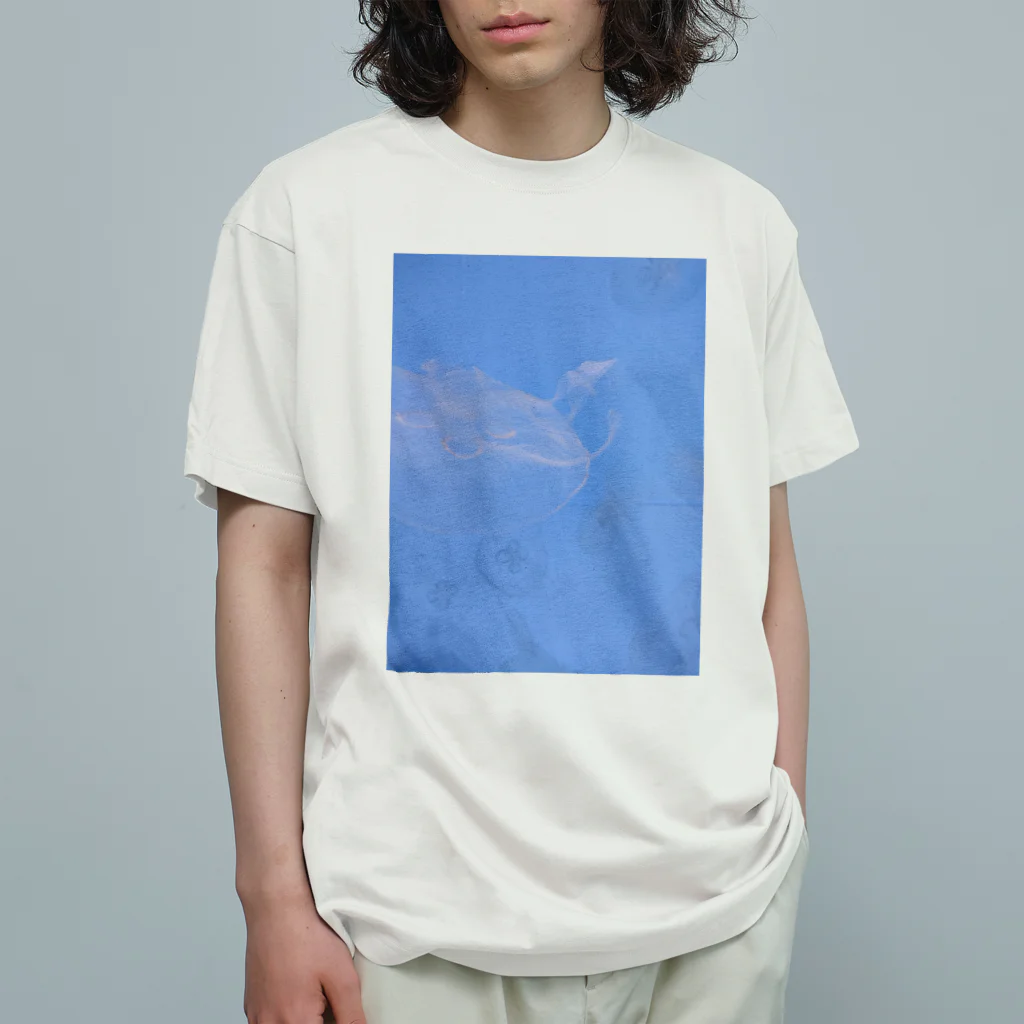 YURURIのくらげblue オーガニックコットンTシャツ