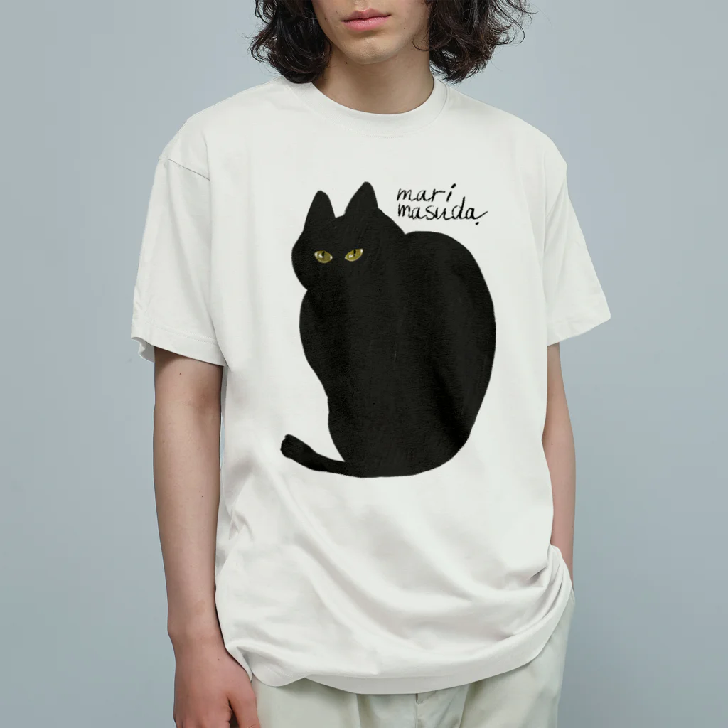 mari masudaのblack cat オーガニックコットンTシャツ