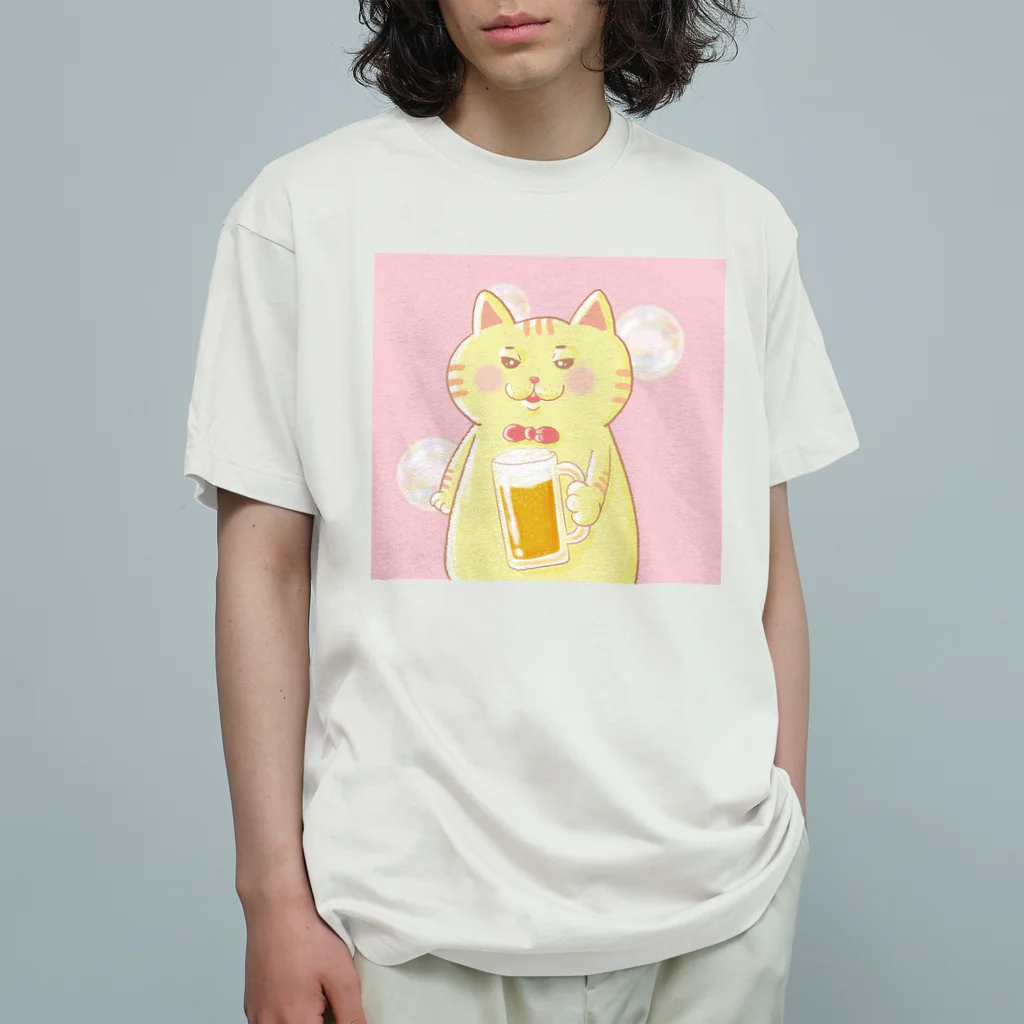 トラとハチワレの乾杯 Organic Cotton T-Shirt