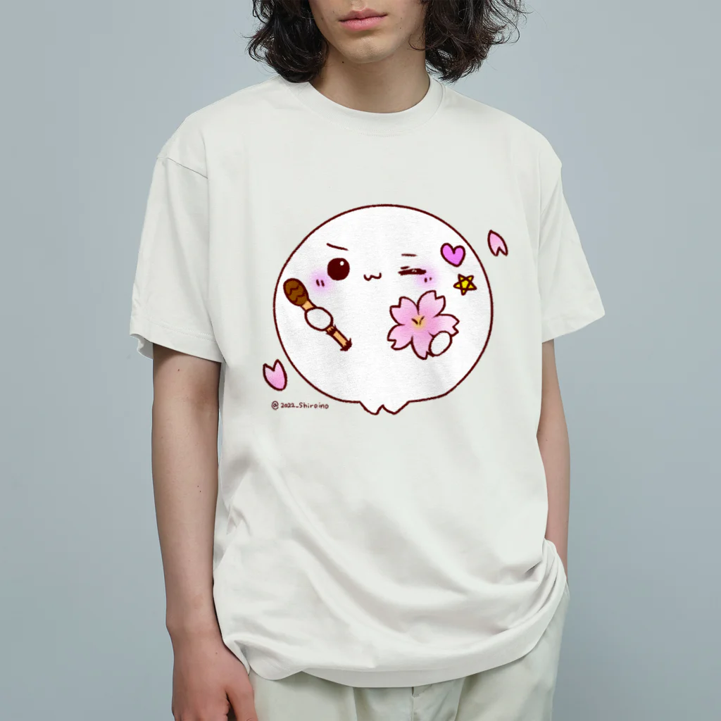 しろいのショップの春！なレイン オーガニックコットンTシャツ