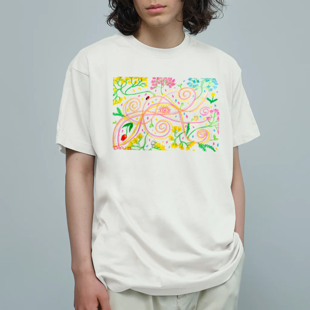 お華🌸🐝Ohanaの春の芽吹き🌸 オーガニックコットンTシャツ