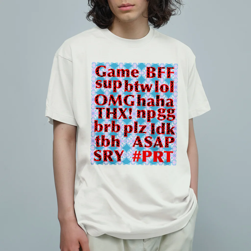 くるりずむオリジナルイラストショップのネットスラング詰め合わせトップス オーガニックコットンTシャツ