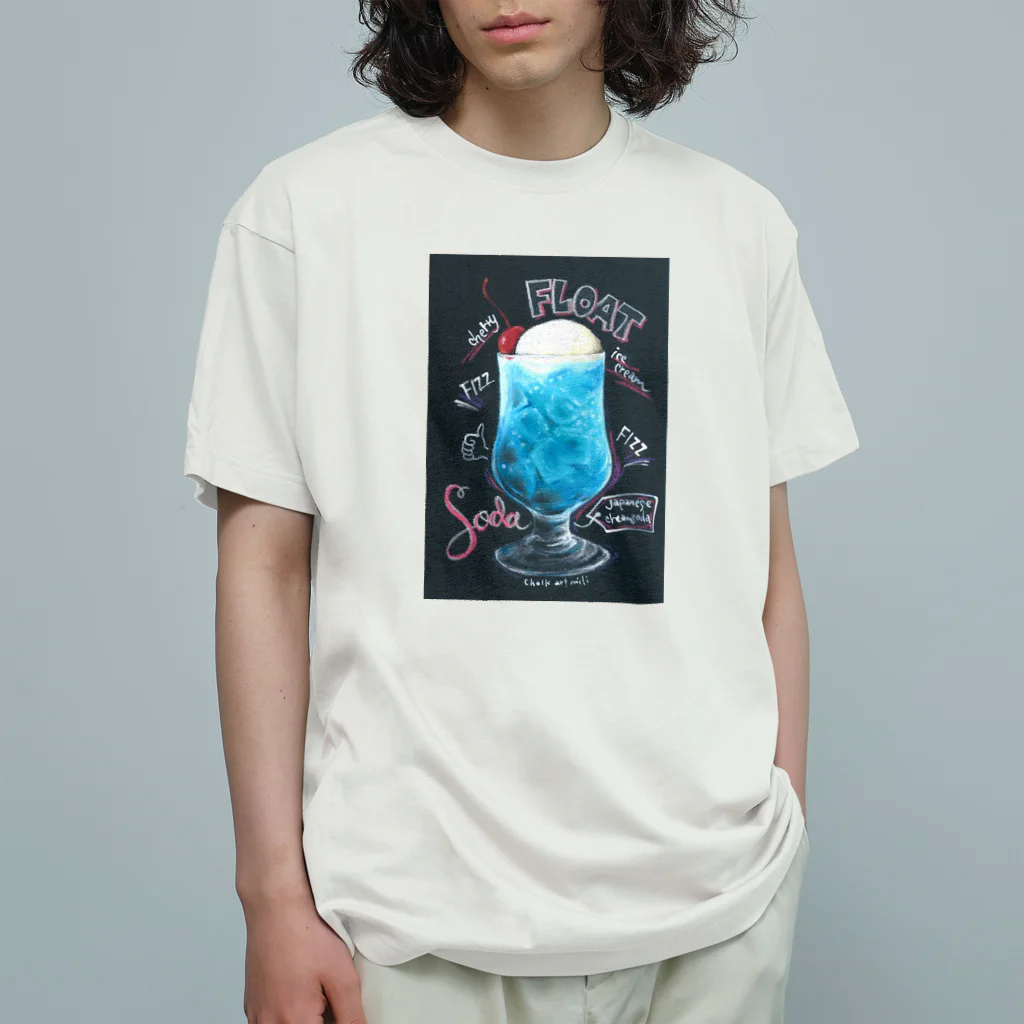 アトリエ チョークアートmili のクリームソーダ チョークアート Organic Cotton T-Shirt