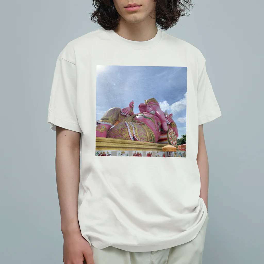 MPKのPink ガネーシャ Organic Cotton T-Shirt