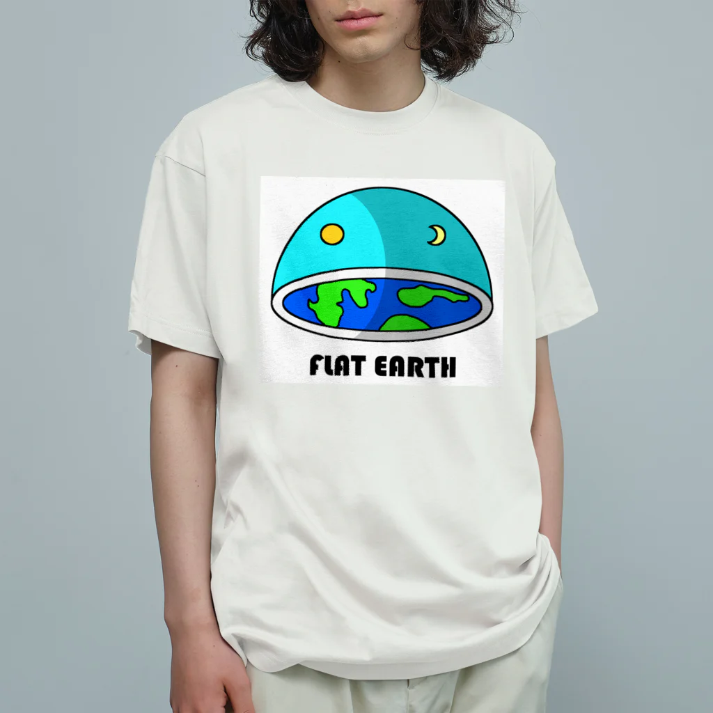 AVANT-GARDE　RESEARCH　REPORT　-アヴァンギャルド・リサーチ・リポート-のフラットアース　（FLAT　EARTH）白色背景 Organic Cotton T-Shirt