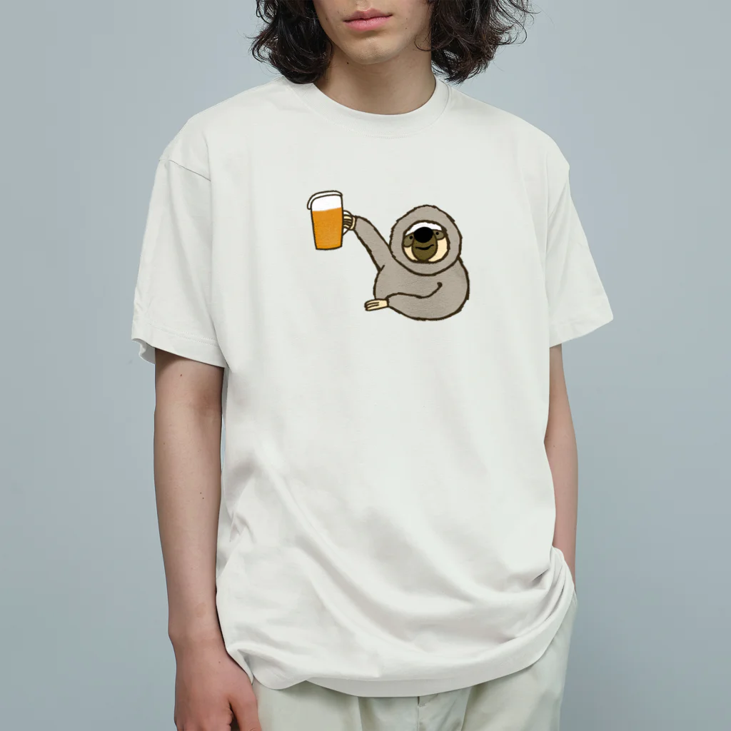 ＋Whimsyのなまけものビール Organic Cotton T-Shirt