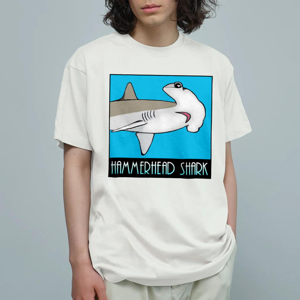 LalaHangeulのHammerhead shark(撞木鮫) オーガニックコットンTシャツ