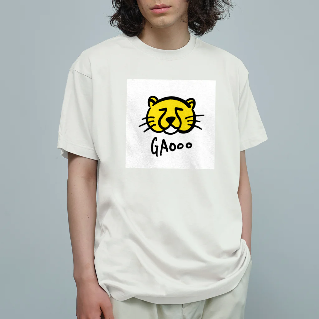 Chris designのライオン　虎　ヒョウ　チーター オーガニックコットンTシャツ