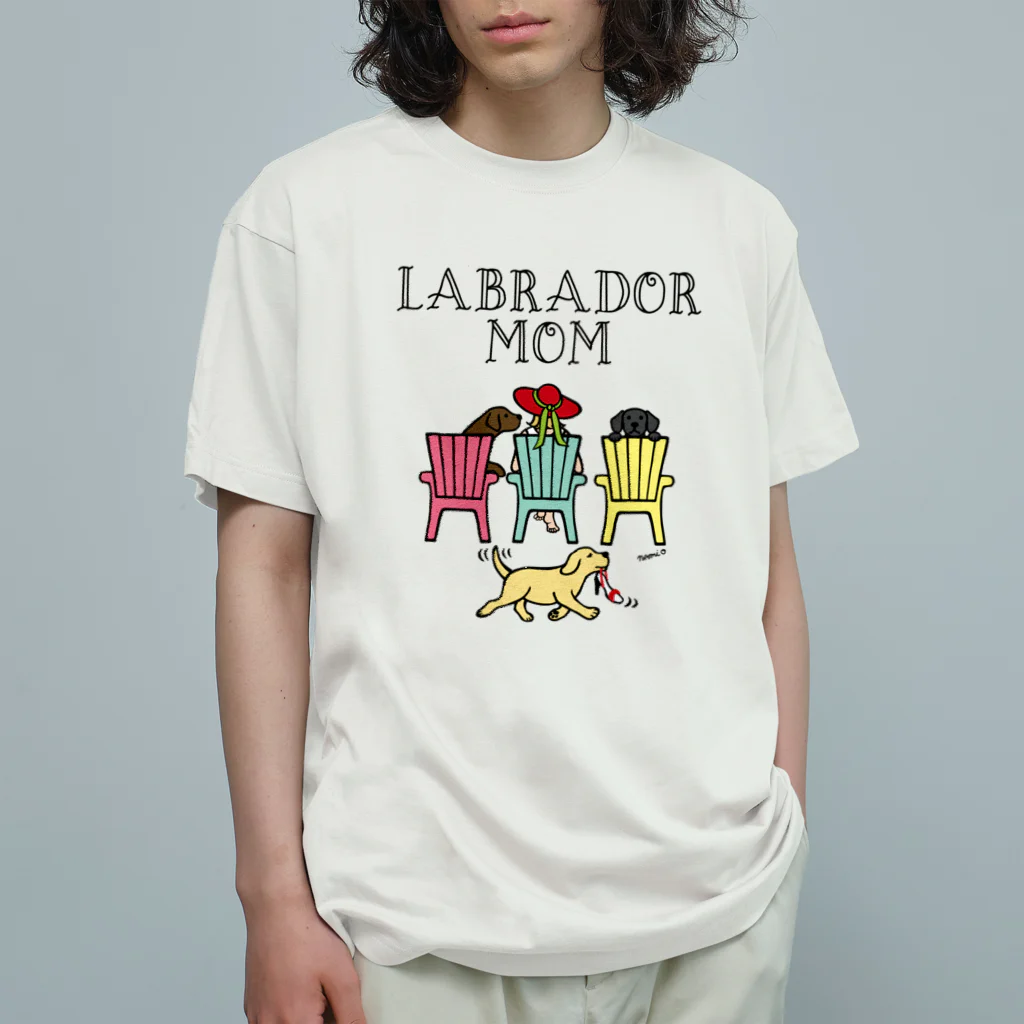 ハッピー・ラブラドールズのプールサイドのラブラドール・マム オーガニックコットンTシャツ