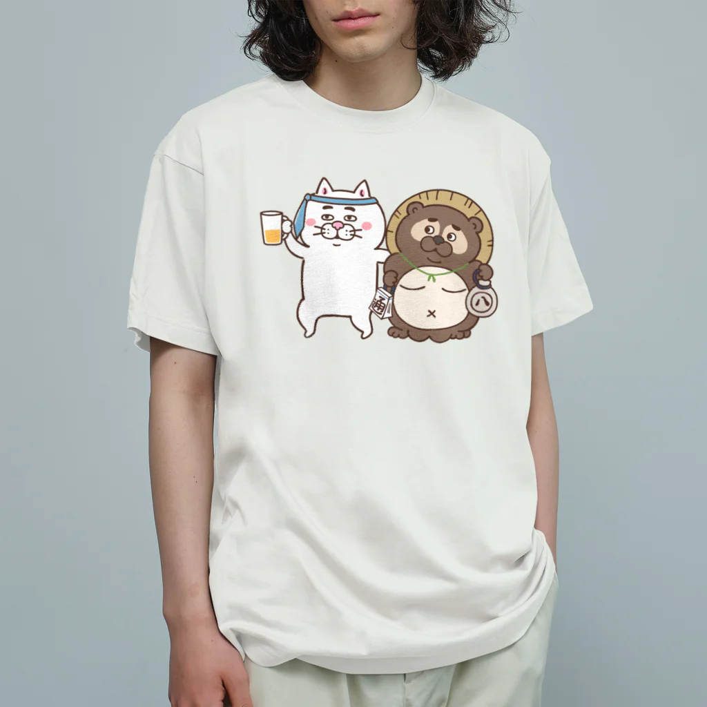 目つきの悪い猫＠いけやけいの酔っ払いにゃんこ オーガニックコットンTシャツ