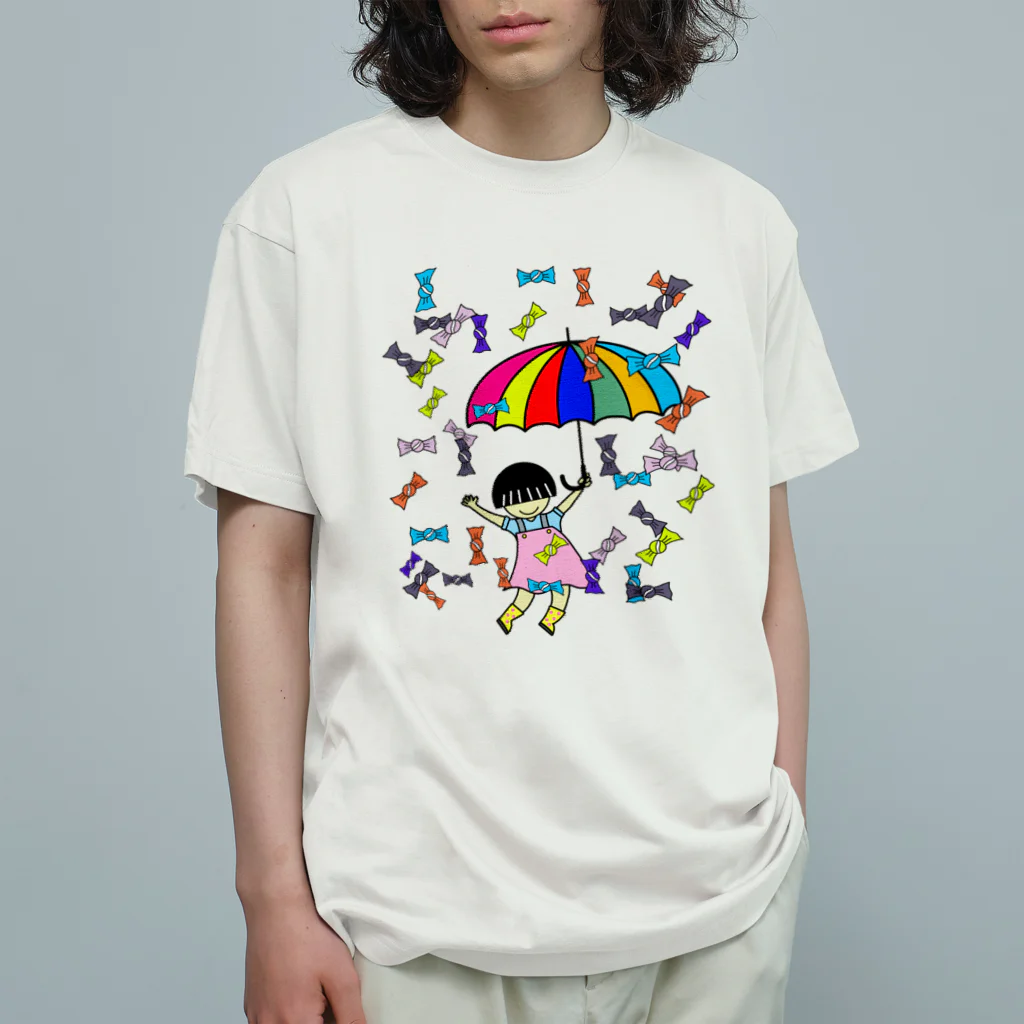MisCreAntミスクリアントのアメアメ フレフレ オーガニックコットンTシャツ
