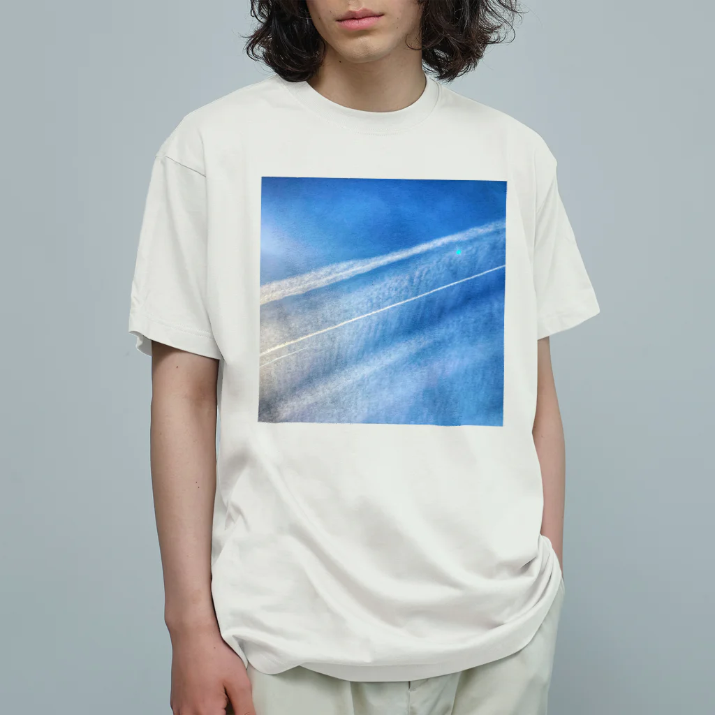 ArtWillの飛行機雲 オーガニックコットンTシャツ