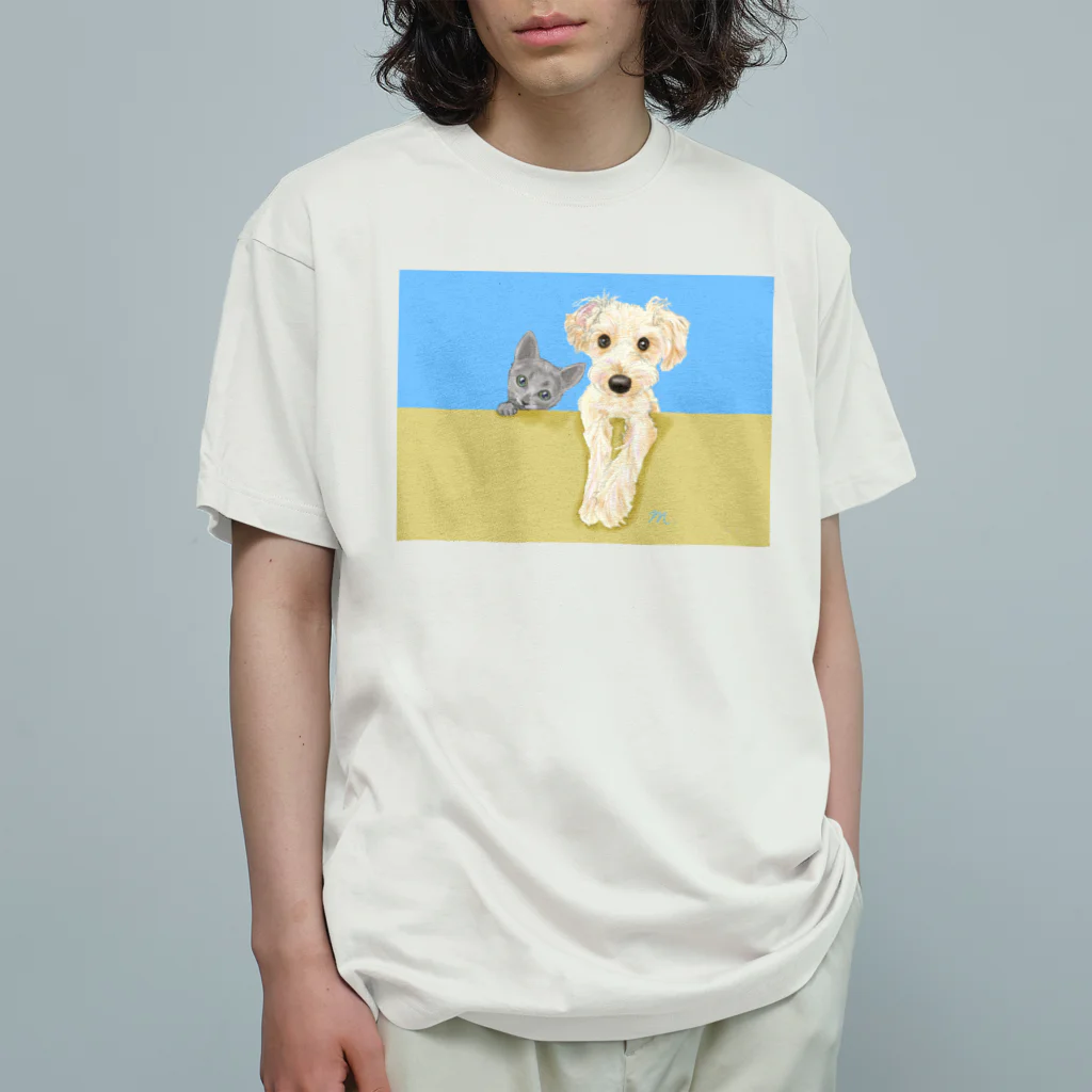 M-SUZURIのわんことにゃんこ☆ラフカラー Organic Cotton T-Shirt