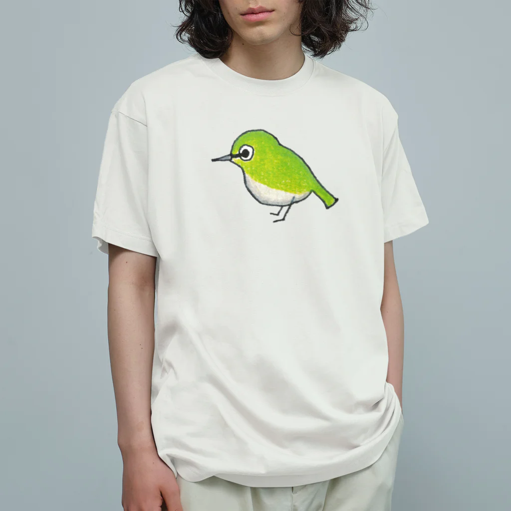 森図鑑の[森図鑑] ぽつんとメジロ Organic Cotton T-Shirt