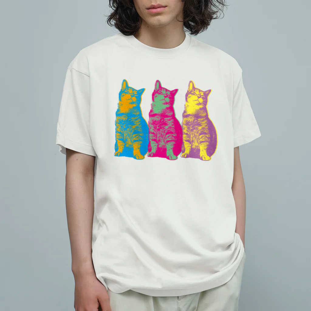 Cats & StarのReplicant Shimashima オーガニックコットンTシャツ