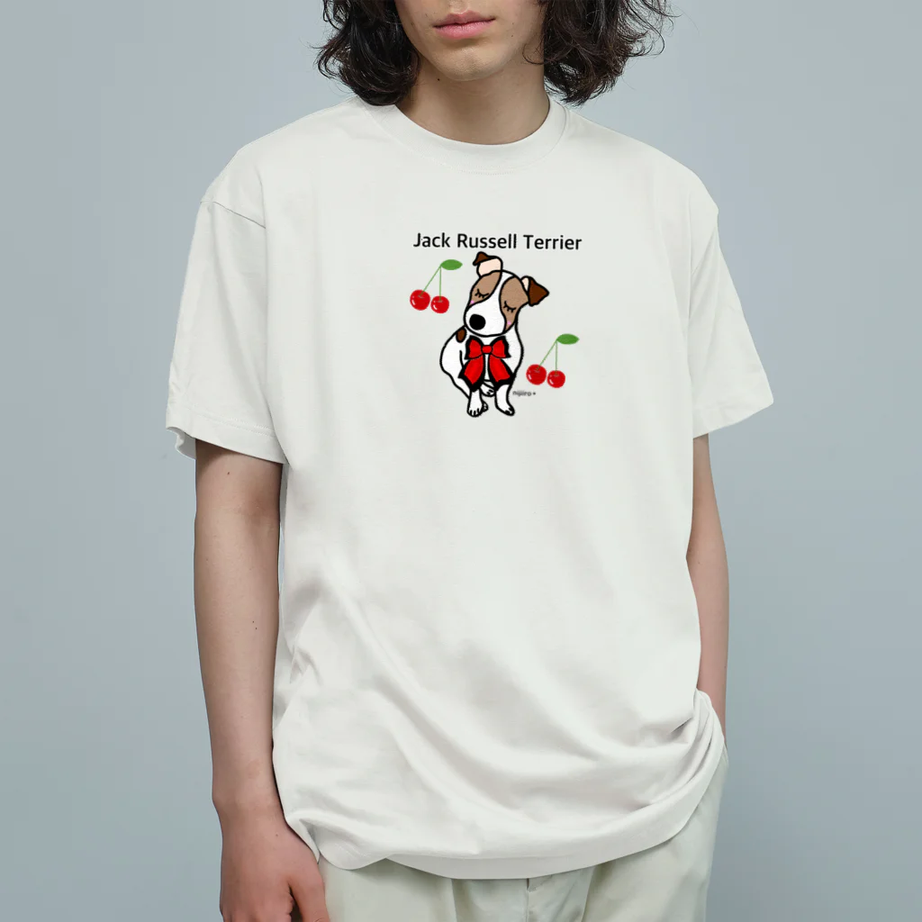 虹色PLUSの可愛いジャックラッセルテリア犬 Organic Cotton T-Shirt