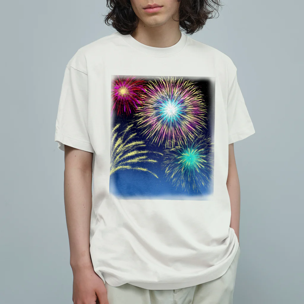 satoharuの花火の思い出 オーガニックコットンTシャツ