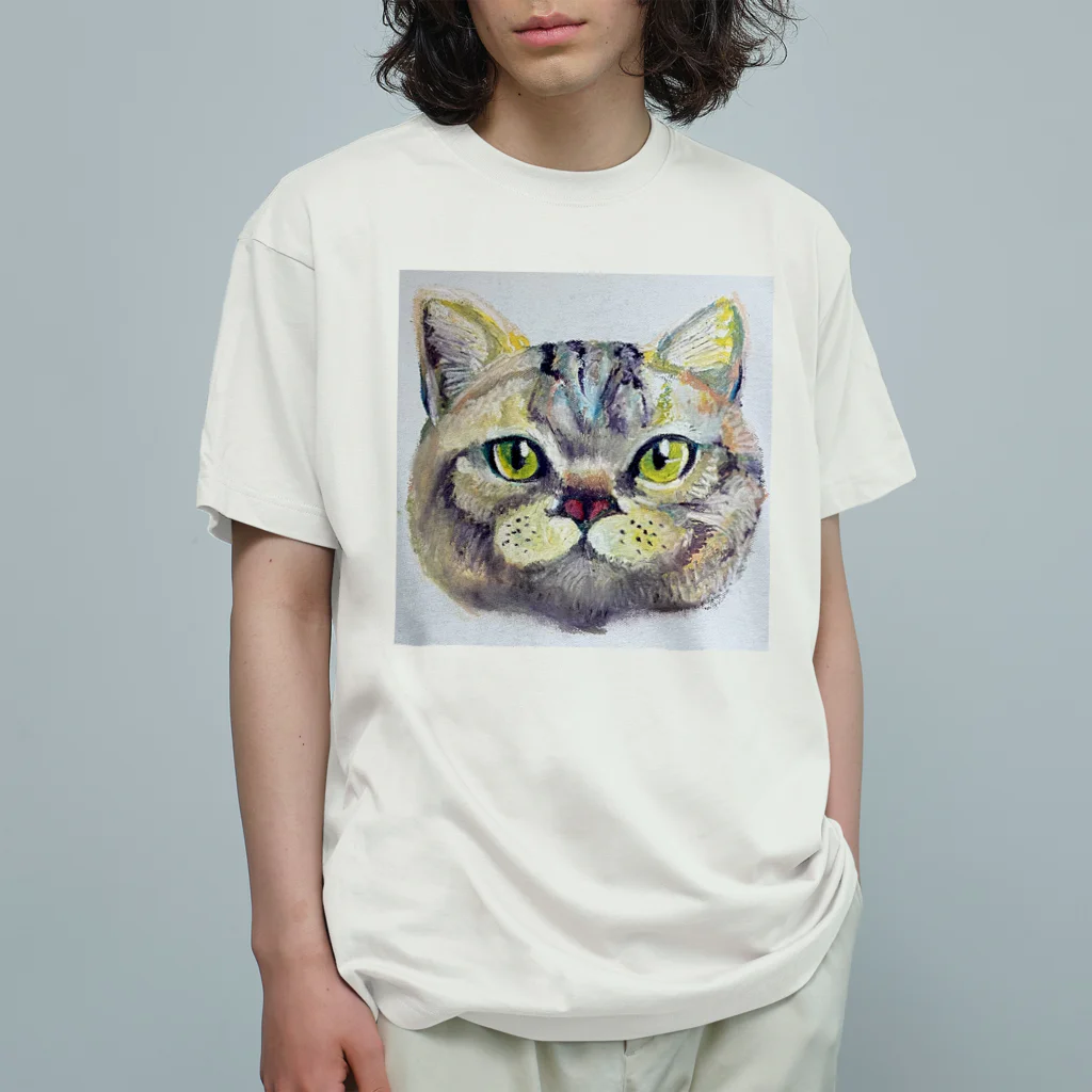 wak/oのくれよんねこ/愛されて育った猫 オーガニックコットンTシャツ