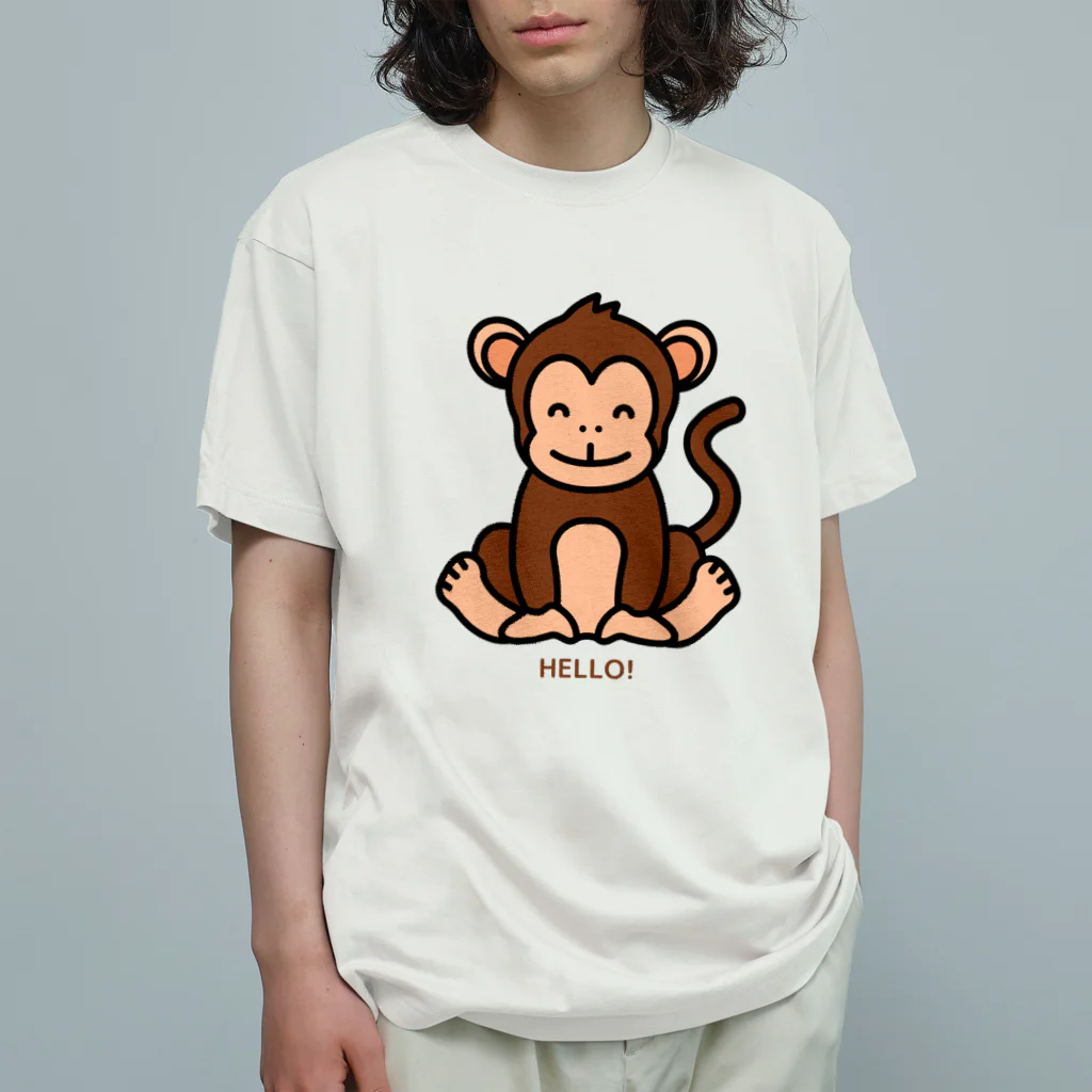 LoveAnimalのHELLO MONKEY オーガニックコットンTシャツ