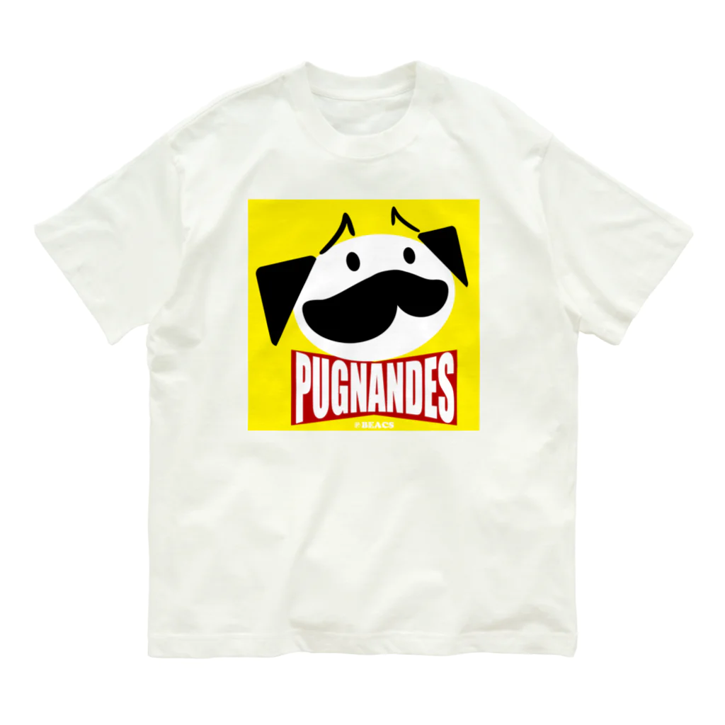 BEACSのPUGNANDES2022‗Yellow オーガニックコットンTシャツ