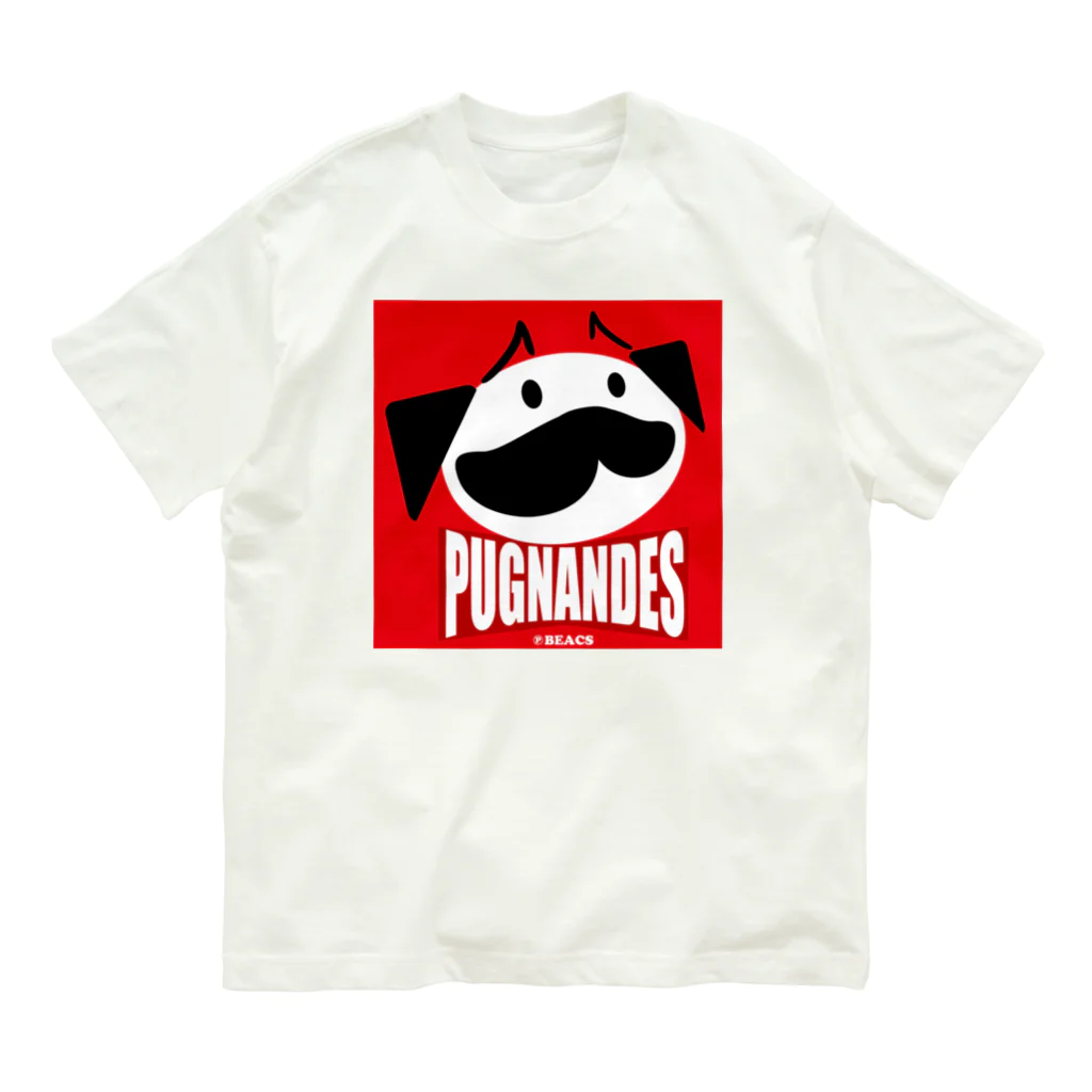 BEACSのPUGNANDES2022_Red オーガニックコットンTシャツ