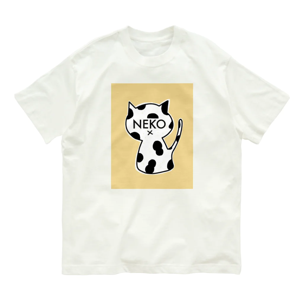 NENe___のNEKO yellow  オーガニックコットンTシャツ