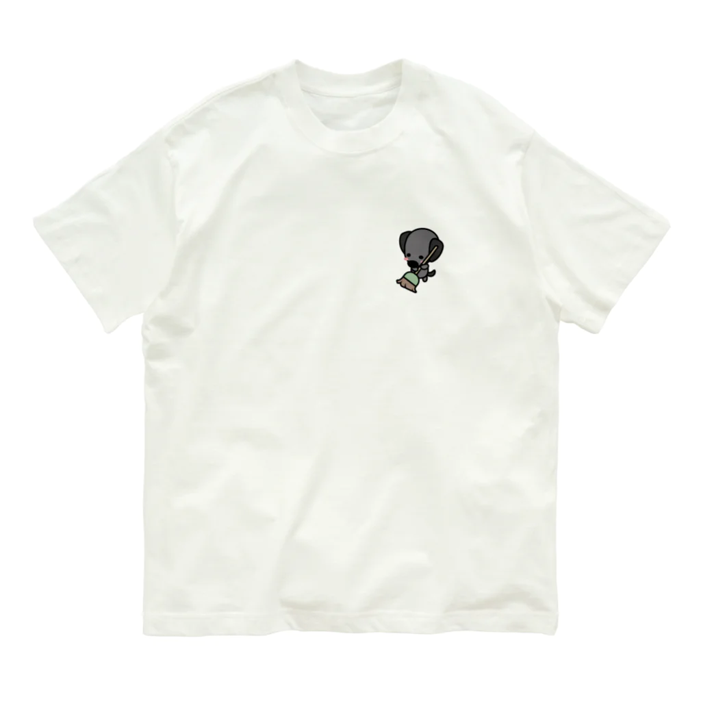 あーるえるショップの黒ラブRくん(お掃除中) Organic Cotton T-Shirt