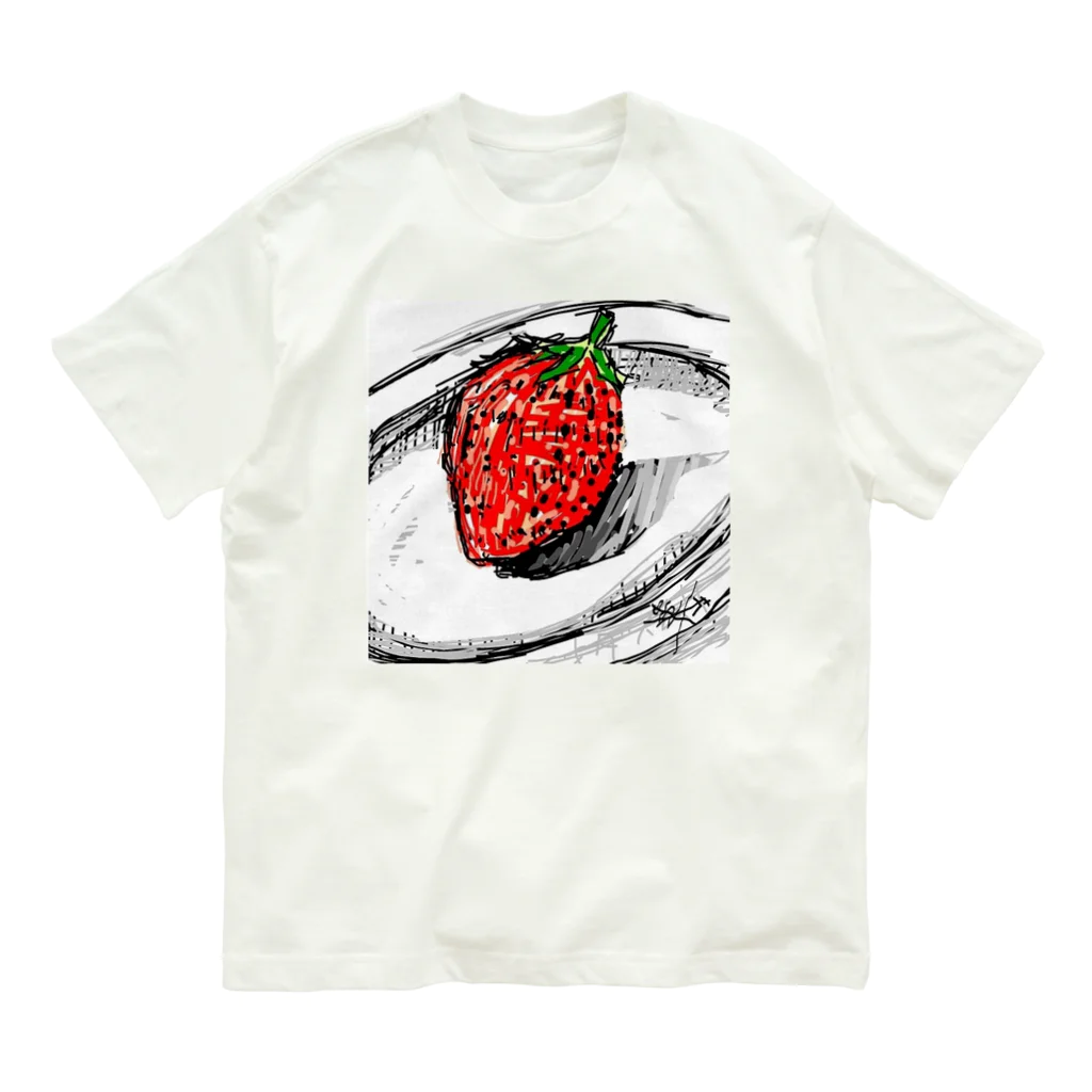 Kaedeのstrawberry オーガニックコットンTシャツ