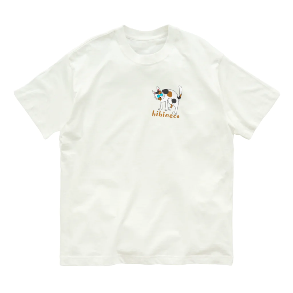 hibinecoの三毛necco オーガニックコットンTシャツ