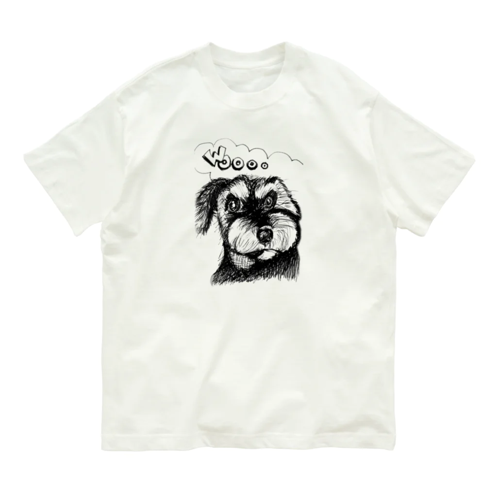 Dragonの店のミニチュアシュナウザーのレオンくん オーガニックコットンTシャツ