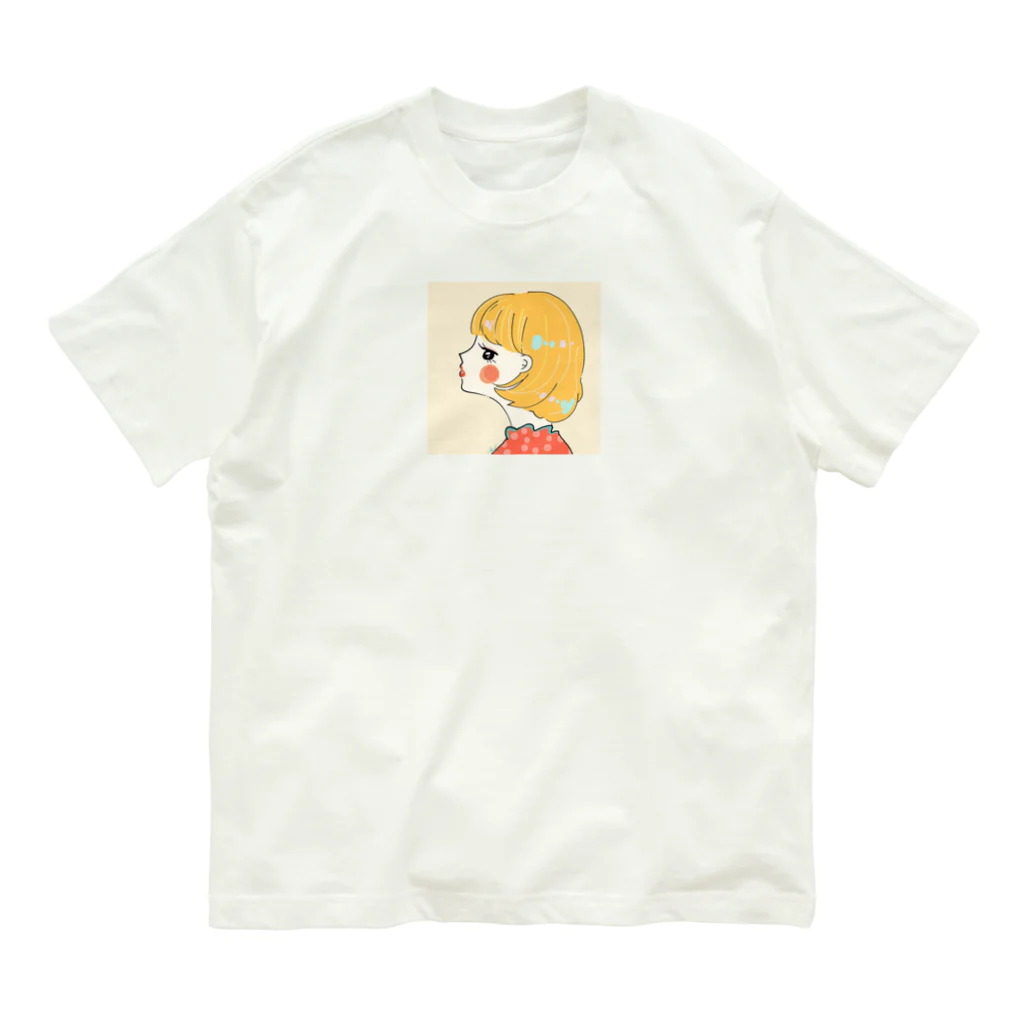 無糖 きな子のピアッシング Organic Cotton T-Shirt