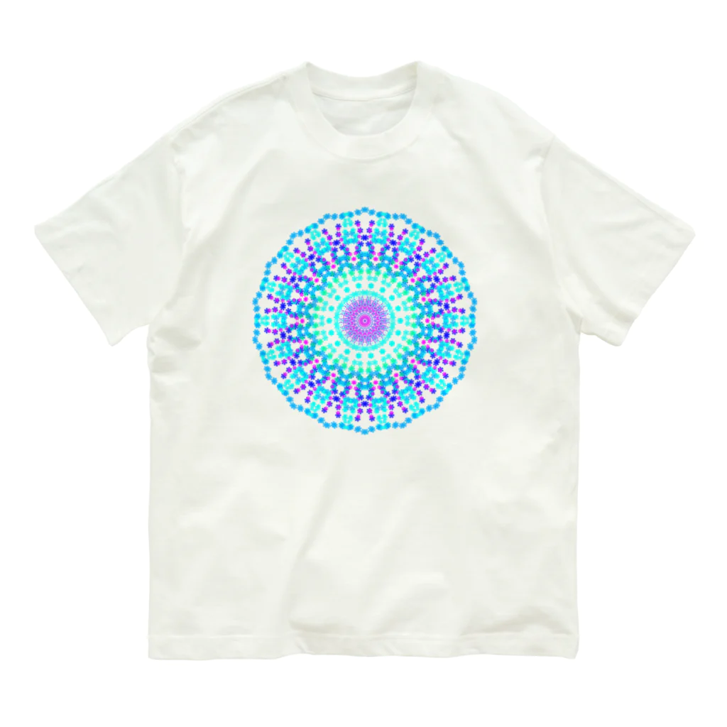 ひまわりの雪の華⑤アクアブルー Organic Cotton T-Shirt