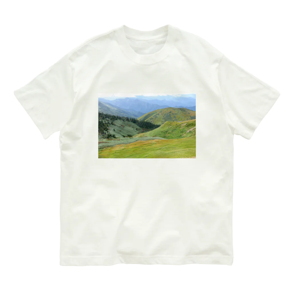 もくもくモクレンの日本スピッツデザインショップの巻機山Ｔシャツ Organic Cotton T-Shirt