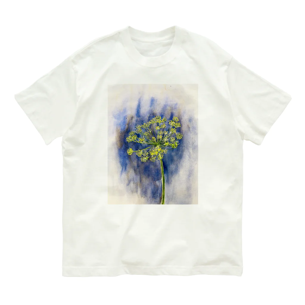 あおニャーマンの植物画着彩2 オーガニックコットンTシャツ
