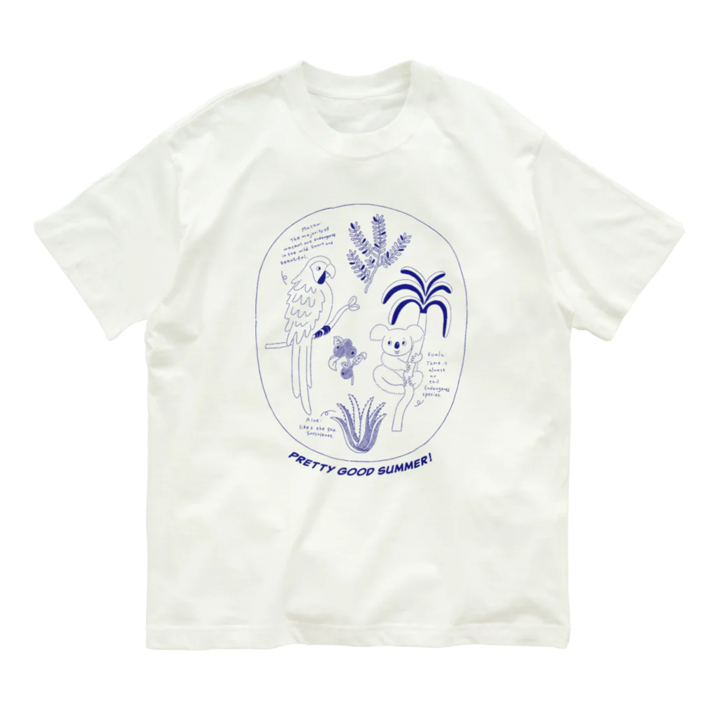 Futakawa Mayuのグッズショップの夏図鑑シリーズ　コアラ　カラー Organic Cotton T-Shirt