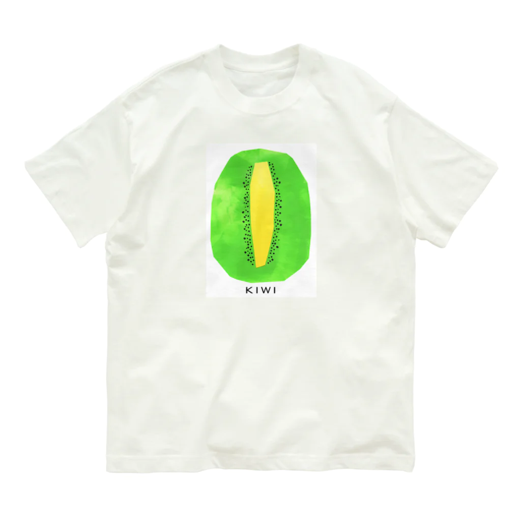 花と女性のイラストレーションのキウイ（kiwifruit）2022 Organic Cotton T-Shirt