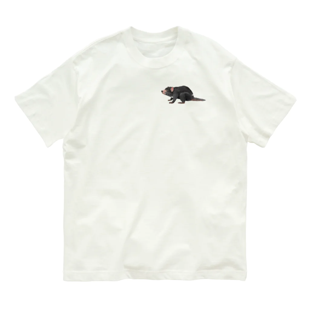 🐶シュナといろいろ🎨のタスマニアデビル (ワンポイント) Organic Cotton T-Shirt