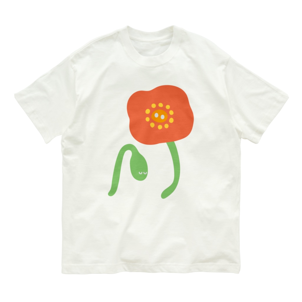 おばけ植物園のおばけ花（ポピー） Organic Cotton T-Shirt