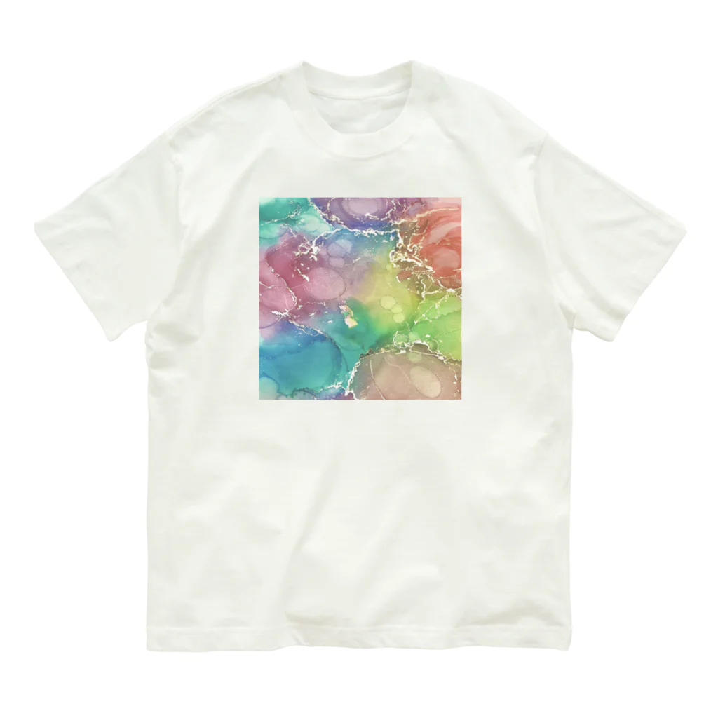 葉月あさこ(風椋)＠癒しの書【公式】のインクアート カラフル オーガニックコットンTシャツ