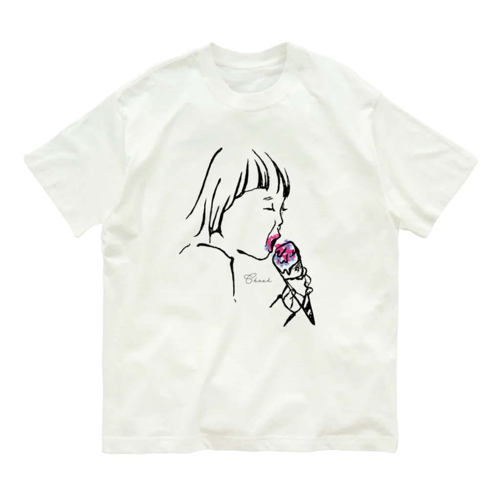 SHAKUTORIMUSHIの#Cheek#アイスが溶けちゃう前に オーガニックコットンTシャツ